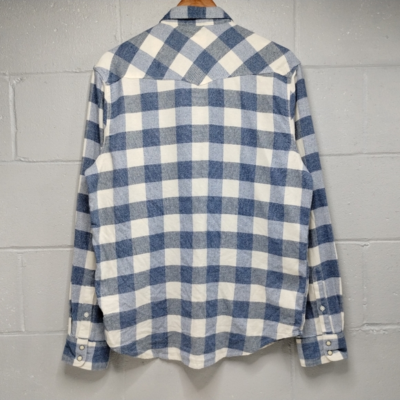 Lucy brand Saturday stretch plaid flannel shirt men's size medium bnwt - Picture 4 of 14
